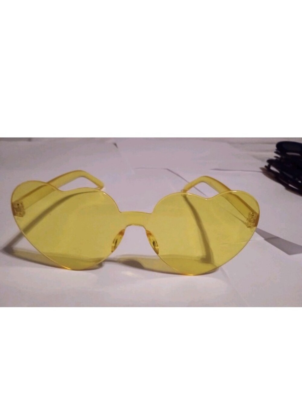 Yellow Heart-Shaped Sunglasses - Unbranded Fashion Accessory
